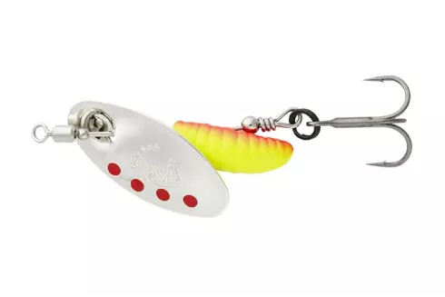 Блешня Savage Gear Grub Spinners №0 2.2г, колір: Silver Red Yellow