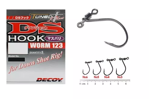 Гачки Decoy Worm 123 DS Hook Masubari №6 5шт