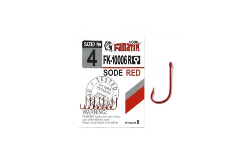 Крючки Fanatik FK-10006R Sode Red №4 8шт