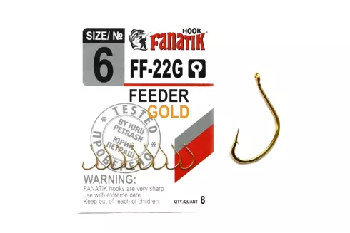 Крючки Fanatik FF-22 Feeder Gold №6 (8шт/уп)