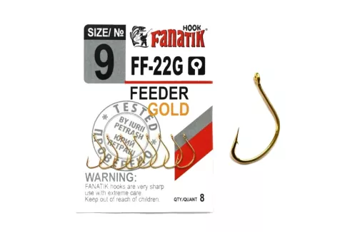 Крючки Fanatik FF-22 Feeder Gold №9 (8шт/уп)