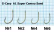 Крючки Gamakatsu A1 G-Carp Super Camou Sand №1 (10шт/уп)