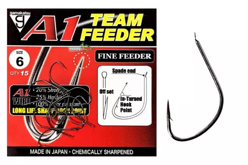 Крючки Gamakatsu A1 Team Feeder Fine Feeder №6 (15шт/уп)