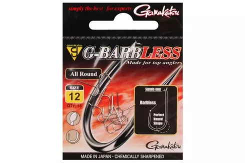 Гачки Gamakatsu G-Barbless Allround №12 (15шт/уп)