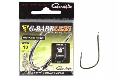 Крючки Gamakatsu G-Barbless Wide Gape Magot №10 (15шт/уп)