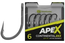 Крючки RidgeMonkey Ape-X Continental 2XX с бородкой №4 (10 шт/уп)