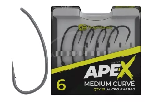 Крючки RidgeMonkey Ape-X Medium Curve с бородкой №6 (10 шт/уп)