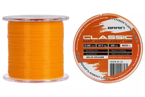 Леска Brain Classic Carp Line Solid orange 600м 0.35мм 10.7кг 25lb