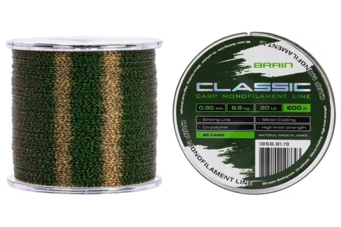 Леска Brain Classic Carp Line 3D camo 600м 0.30мм 8.8кг 20lb