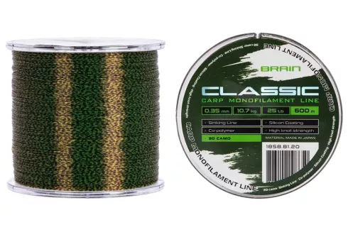 Волосінь Brain Classic Carp Line 3D camo 600м 0.35мм 10.7кг 25lb