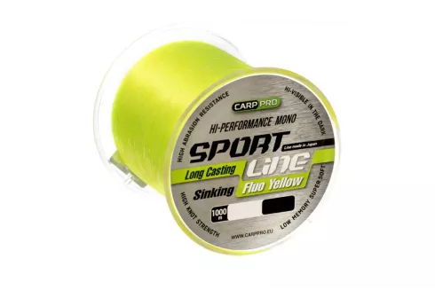 Леска Carp Pro Sport Line Fluo Yellow 1000м 0.185мм 2.6кг
