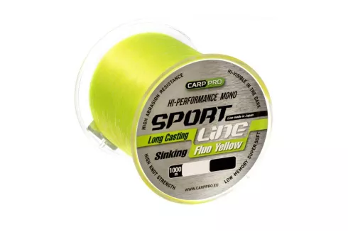 Леска Carp Pro Sport Line Fluo Yellow 1000м 0.205мм 3.2кг