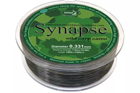 Волосінь Katran Synapse Wild Carp Camo 1000м (dark camo) 0.331мм 16.8lb