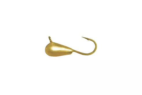 Мормышка вольфрамовая Shark капля с ушком 0.10г, цвет: золото