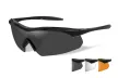 Тактичні окуляри Wiley X WX VAPOR 2.6 Matte Black/Grey + Clear + Light Rust (3502)
