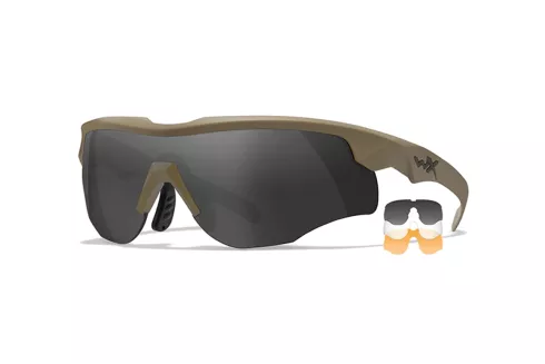Тактичні окуляри Wiley X ROGUE COMM TEMPLES TAN FRAME Black/Grey + Clear + Light Rust (2862)