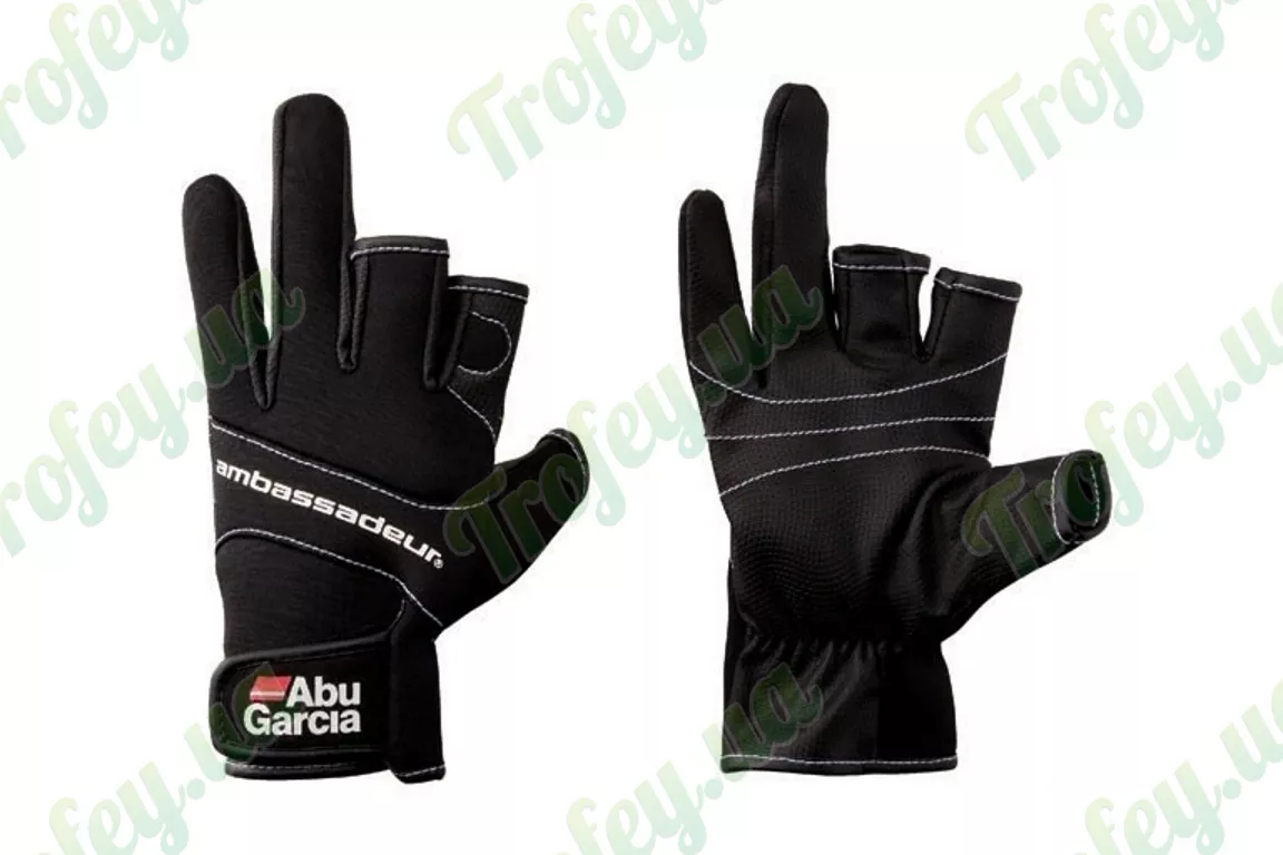 ABU GARCIA Professional Neoprene Stretch 3 Cut Gloves AMBASSADEUR