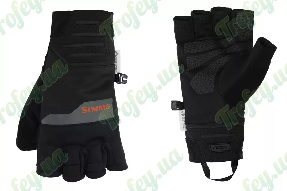 Simms Windstopper Half-Finger Glove - Black - S