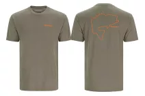 Футболка Simms Bass Outline T-Shirt Military Heather XL