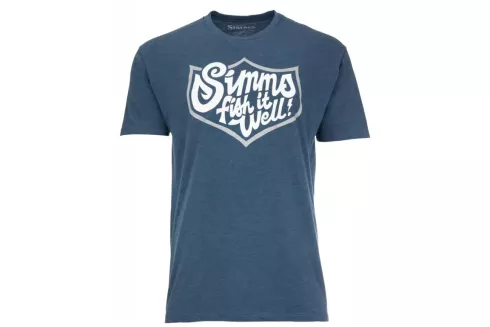 Футболка Simms Fish It Well Badge T-Shirt Sailor Blue Heather XXL