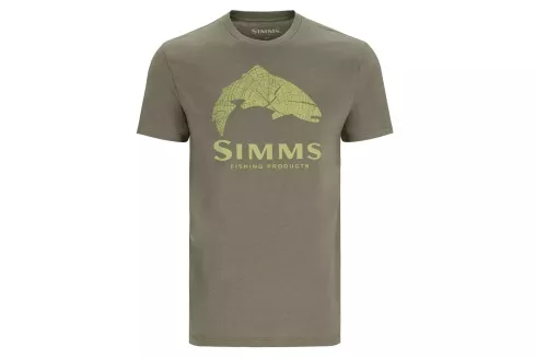 Футболка Simms Wood Trout Fill T-Shirt Military Heather Neon M