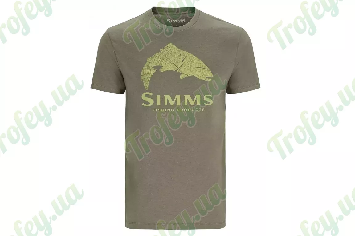 Футболка Simms Wood Trout Fill T-Shirt, Military Heather/Neon, XL