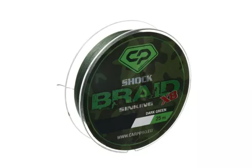 Шок-лидер Carp Pro Diamond Shock Braid PE X8 0.16мм 25м Dark Green