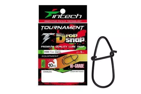Застібка Intech Tournament Drop Snap Matt black #0000 (9 шт/уп)