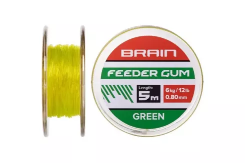 Амортизирующая резина Brain Feeder Gum 5м 0.6мм 8lb/4кг ц:зеленый
