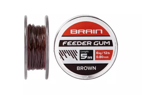 Амортизуюча гума Brain Feeder Gum 5м 0.6мм 8lb/4кг к:коричневый