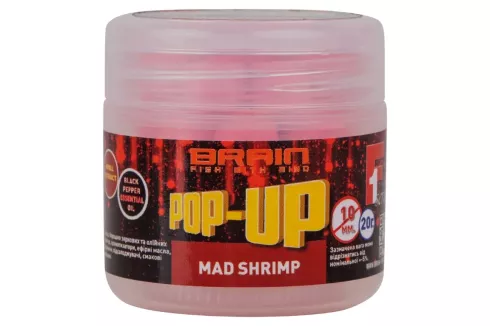 Бойли Brain Pop-Up F1 Mad Shrimp (креветка, спеції) 10мм/20г