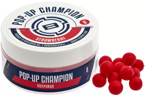 Бойлы Brain Champion Pop-Up 10мм/ 34г Strawberry