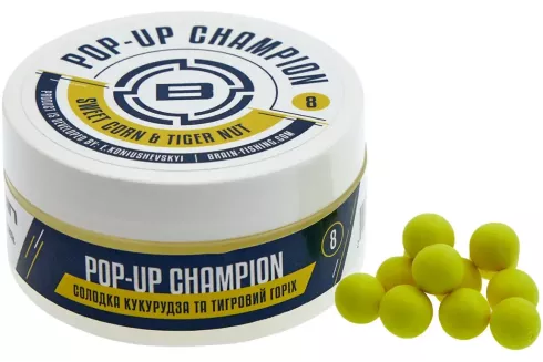Бойлы Brain Champion Pop-Up 6мм/ 34г Sweet Corn & Tiger Nut