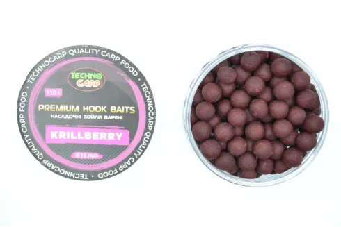 Бойлы насадочные Технокарп Premium Hook Baits ⌀12мм 110г Krillberry