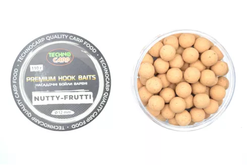 Бойли насадочні Технокарп Premium Hook Baits ⌀12мм 110г Nutty-Frutti