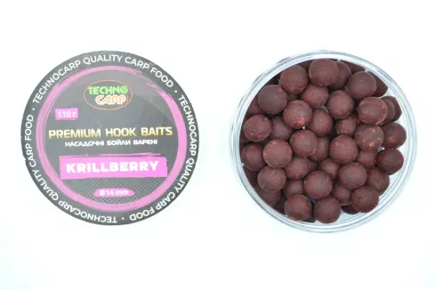 Бойлы насадочные Технокарп Premium Hook Baits ⌀14мм 110г Krillberry