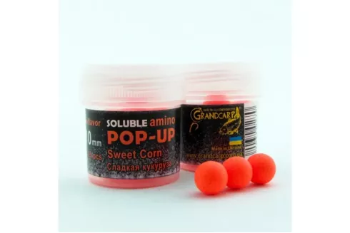 Бойлы Grandcarp Soluble Amino POP-UP ⌀10мм/ 15шт Sweetcorn