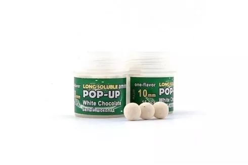 Бойлы Grandcarp Long Soluble Amino POP-UP ⌀10мм/ 15шт White chocolate