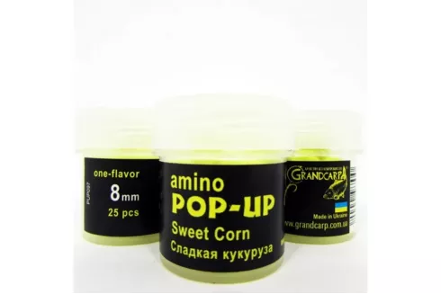 Бойлы Grandcarp Amino POP-UP ⌀8мм/ 25шт Sweetcorn