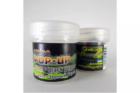 Бойлы Grandcarp Amino POP-UP ⌀10мм/ 15шт Plum Black Pepper