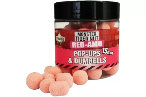 Бойлы Dynamite Baits Pink Fluro Pop-ups & Dumbells - Red-Amo ⌀15мм