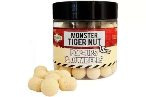 Бойли Dynamite Baits White Fluro Pop Ups & Dumbells - Monster Tigernut ⌀15мм