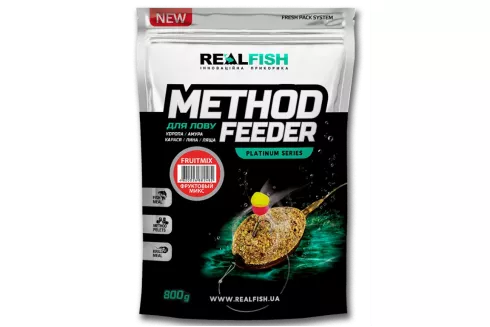 Прикормка Real Fish Метод Фідер Fruit Mix (Фруктовий мікс) 0.8кг