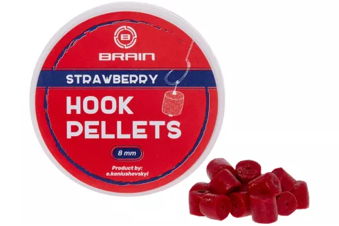 Пеллетс Brain Hook Pellets ⌀8мм 70г Strawberry (полуниця)