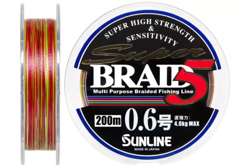 Шнур Sunline Super Braid 5 200м #0.6/0.128мм 9lb/ 4кг