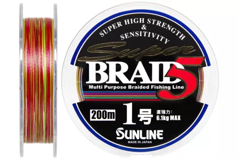 Шнур Sunline Super Braid 5 200м #1.0/0.165мм 13lb/ 6.1кг