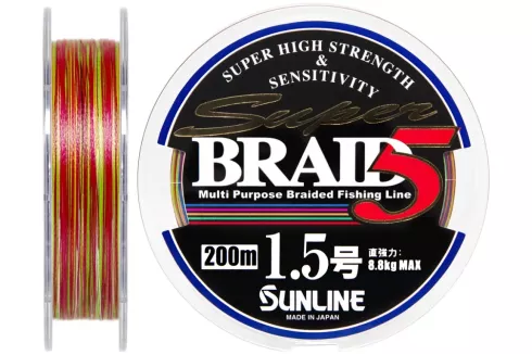 Шнур Sunline Super Braid 5 200м #1.5/0.205мм 20lb/ 8.8кг