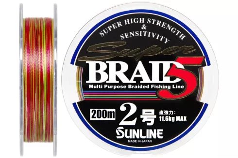 Шнур Sunline Super Braid 5 200м #2.0/0.225мм 25lb/ 11.6кг