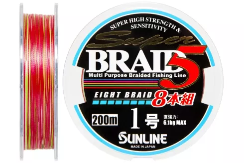 Шнур Sunline Super Braid 5 (8 Braid) 200м #1.0/0.165мм 13lb/ 6.1кг