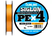 Шнур Sunline Siglon PE x4 150м #0.3/0.094мм 5lb/ 2.1кг (помаранчевий)